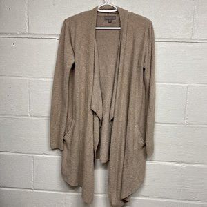 Barefoot Dreams Cozychic Lite Tan Brown Open Cardigan Size S/M Island Wrap 903